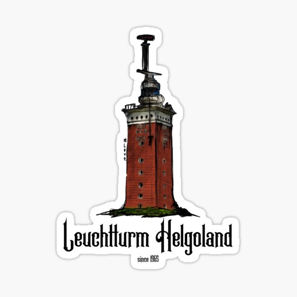 Helgoland lighthouse Oberland Urban Sketch motif North Sea Sticker