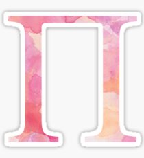 Pink Pi Watercolor Letter Sticker