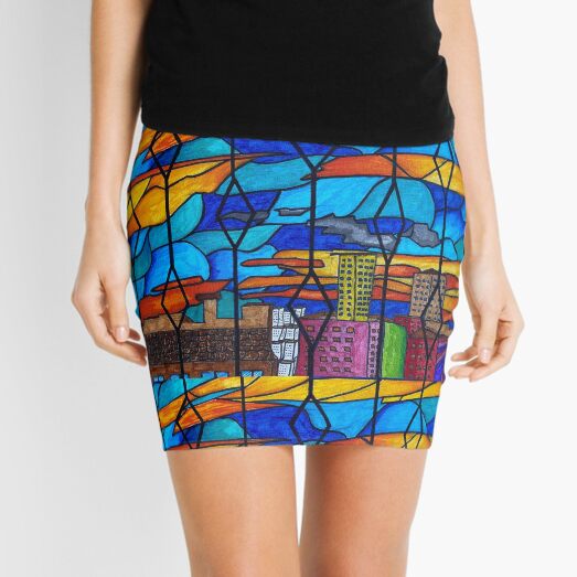 Sunset from the window Mini Skirt