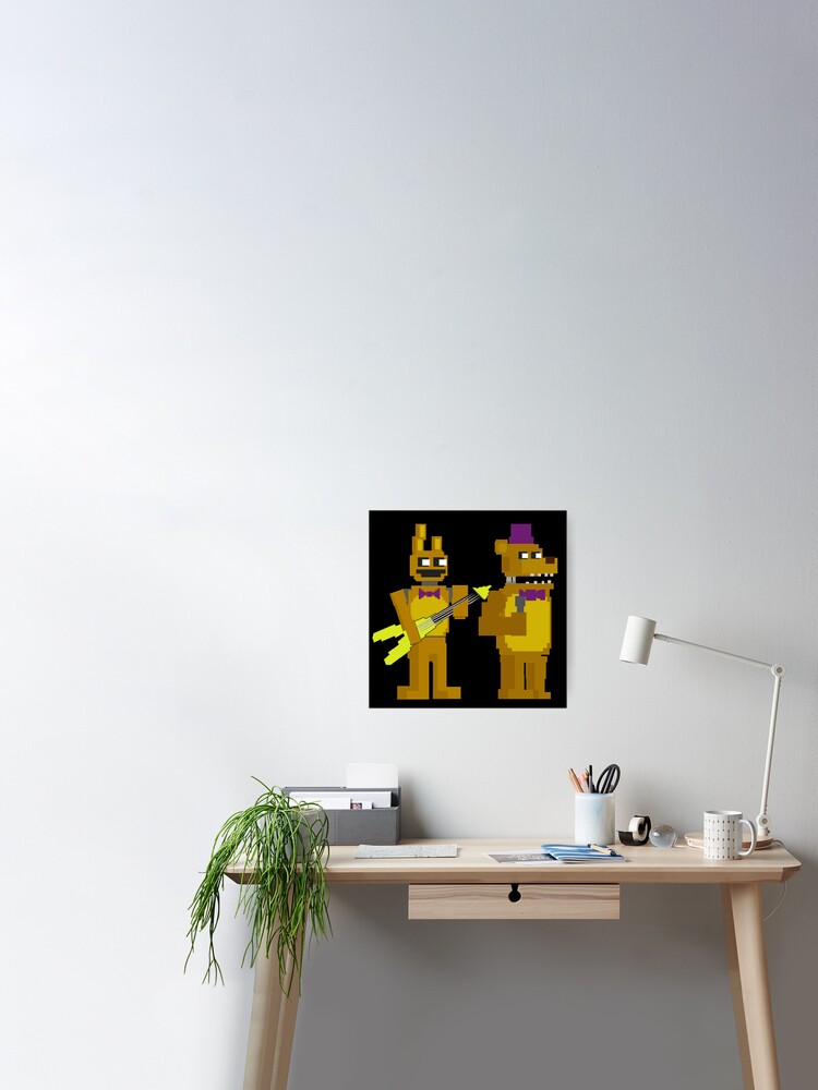 fredbear and springbonnie Art Board Print for Sale by crocoshop