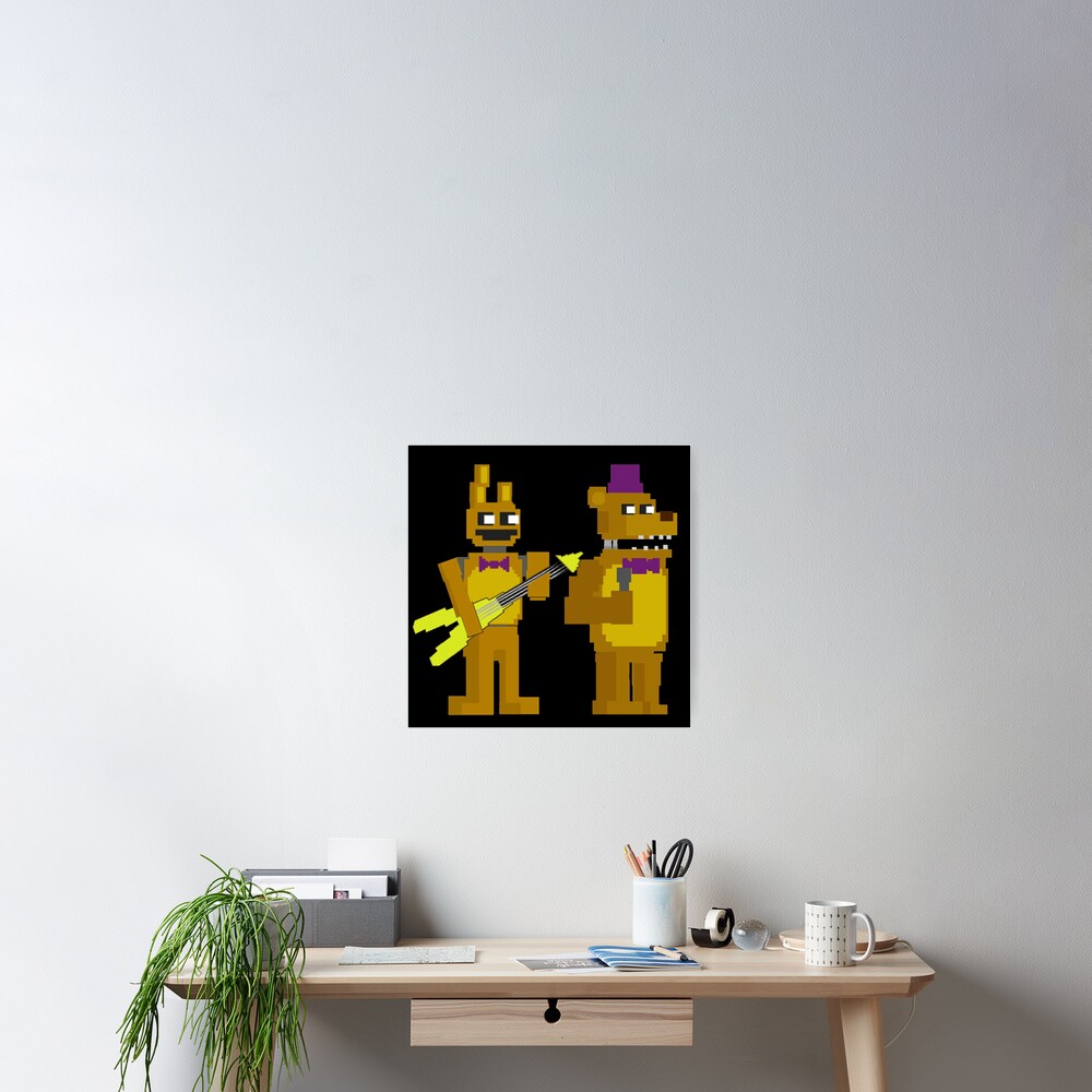 fredbear and springbonnie Art Board Print for Sale by crocoshop