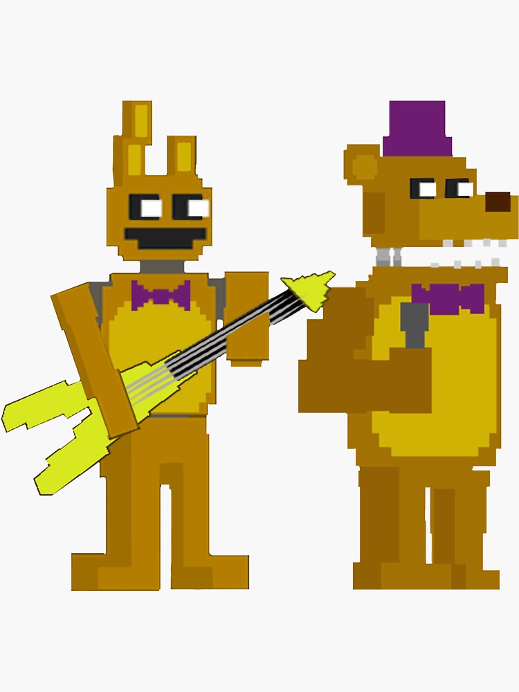 Fredbear and springbonnie crewmates pixel art