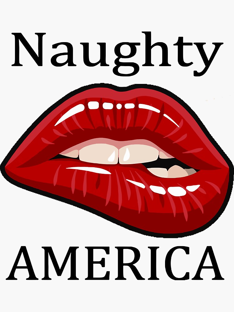 "Naughty America logo art" Sticker von elleelvira Redbubble