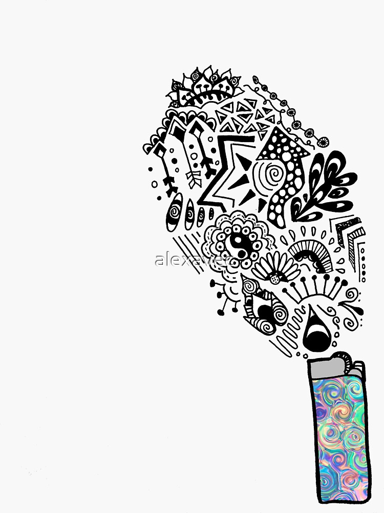 "Trippy Lighter Zentangle" Sticker for Sale by alexavec Redbubble