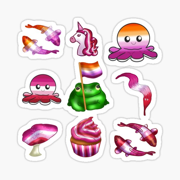 Lesbian Pride Flag Sticker Pack Sticker