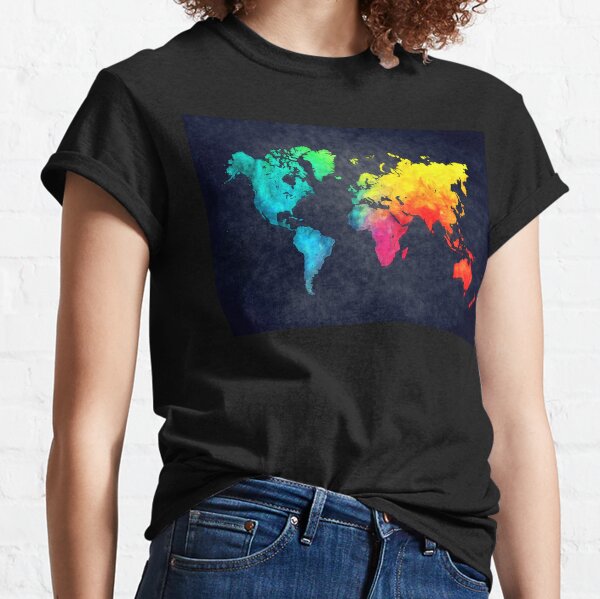 world map watercolor 6 #map #worldmap Classic T-Shirt