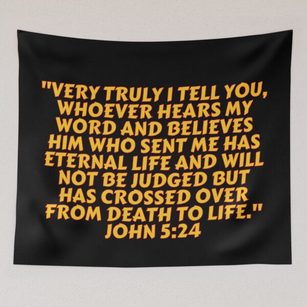 Item preview, Bible Verse John 5:24 designed and sold by Prayingwarrior.