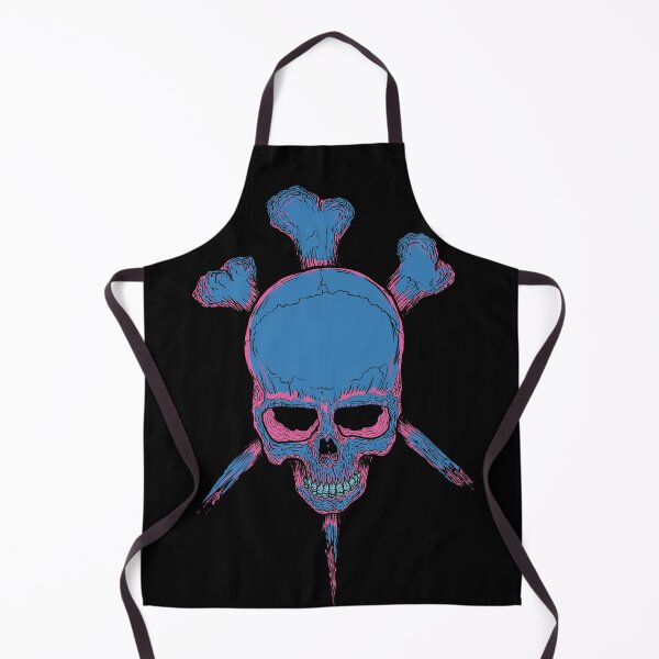 Item preview, Haphazard Art Skull and Tri-Cross Bones (Blue and Pink) designed and sold by HaphazardArt.