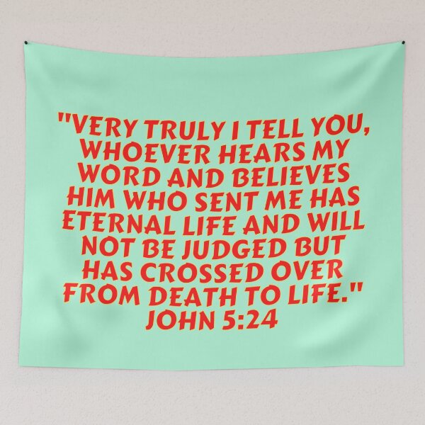 Item preview, Bible Verse John 5:24 designed and sold by Prayingwarrior.
