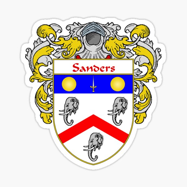 "Sanders Coat of Arms / Sanders Family Crest" Sticker for Sale by