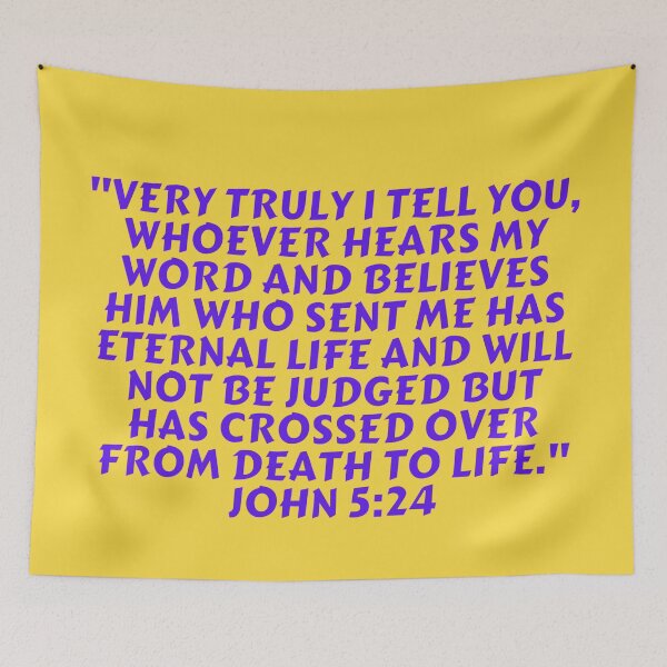 Item preview, Bible Verse John 5:24 designed and sold by Prayingwarrior.