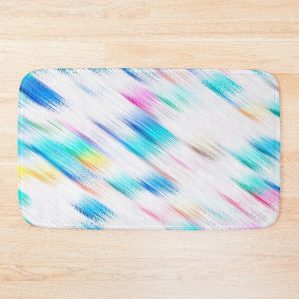 Item preview, geometric line pattern abstract background in blue pink yellow designed and sold by Mrvell.