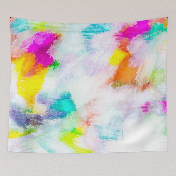 Item preview, colorful painting texture abstract background in pink yellow blue orange designed and sold by Mrvell.