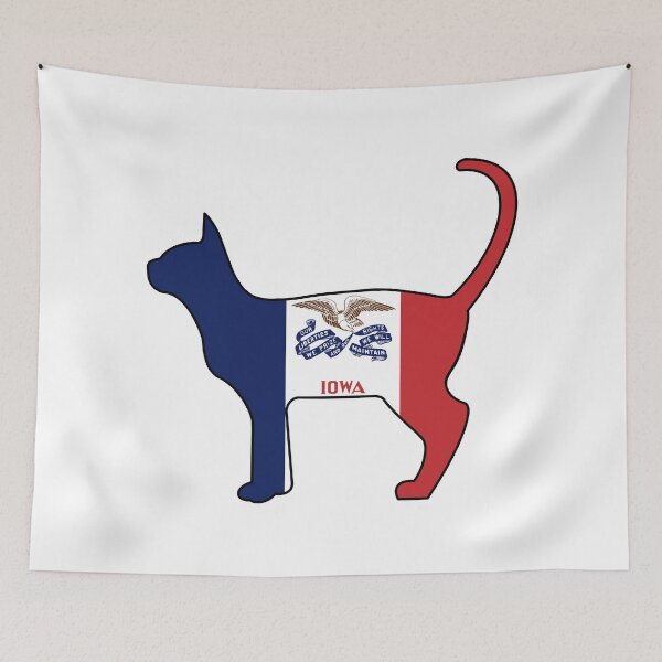 Item preview, State of Iowa Flag for Cat Lovers designed and sold by Gsallicat.