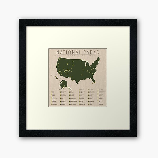 US National Parks Framed Art Print