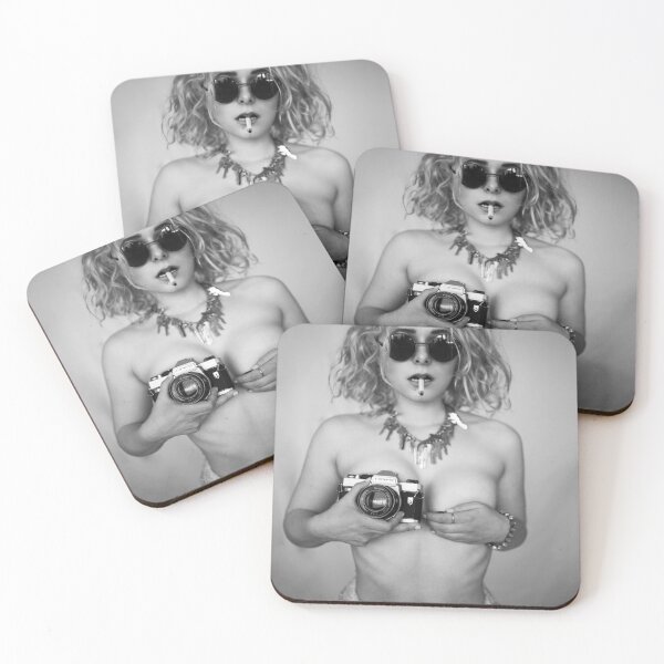 Item preview, Camera Girl with photography and cigarette - Retro - Vintage designed and sold by ChristinaKey.