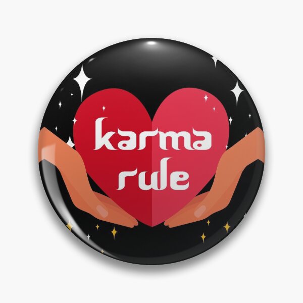 Item preview, Karma Rule - Love Heart Cupping Hands - Red on Black designed and sold by NoMatterLab.