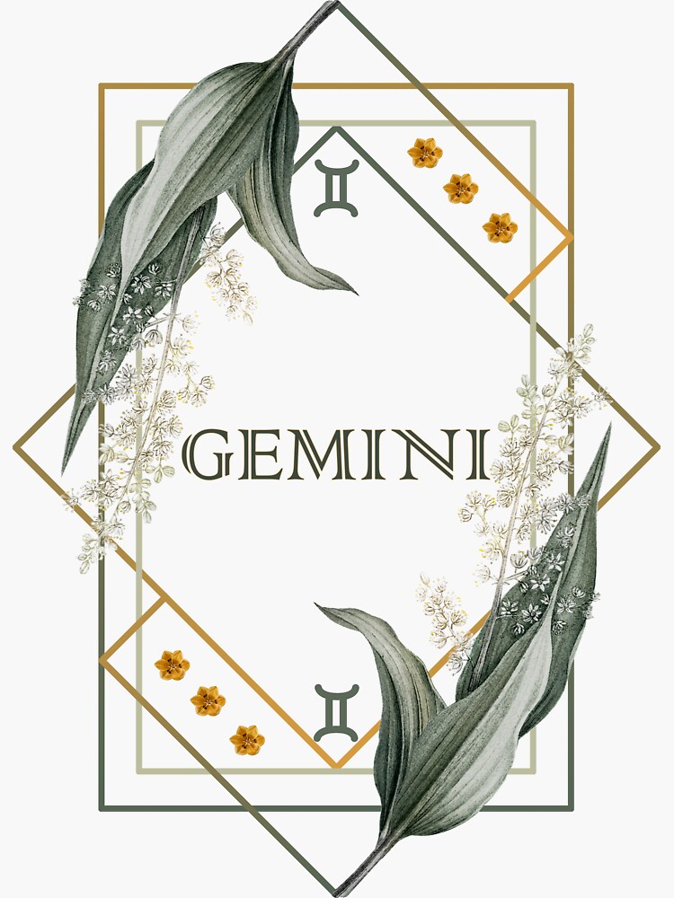 "Gemini Green Florals." Sticker for Sale by ddarlings Redbubble