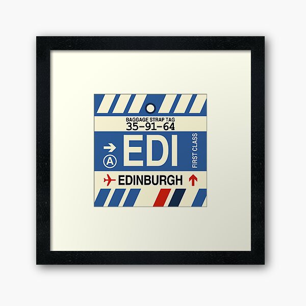 Item preview, EDI Edinburgh • Airport Code • Vintage Baggage Tag Design designed and sold by YHMDesigns.