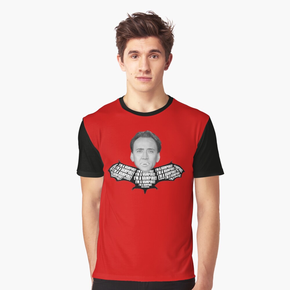 Nicolas Cage "I'm a Vampire" Graphic T-Shirt