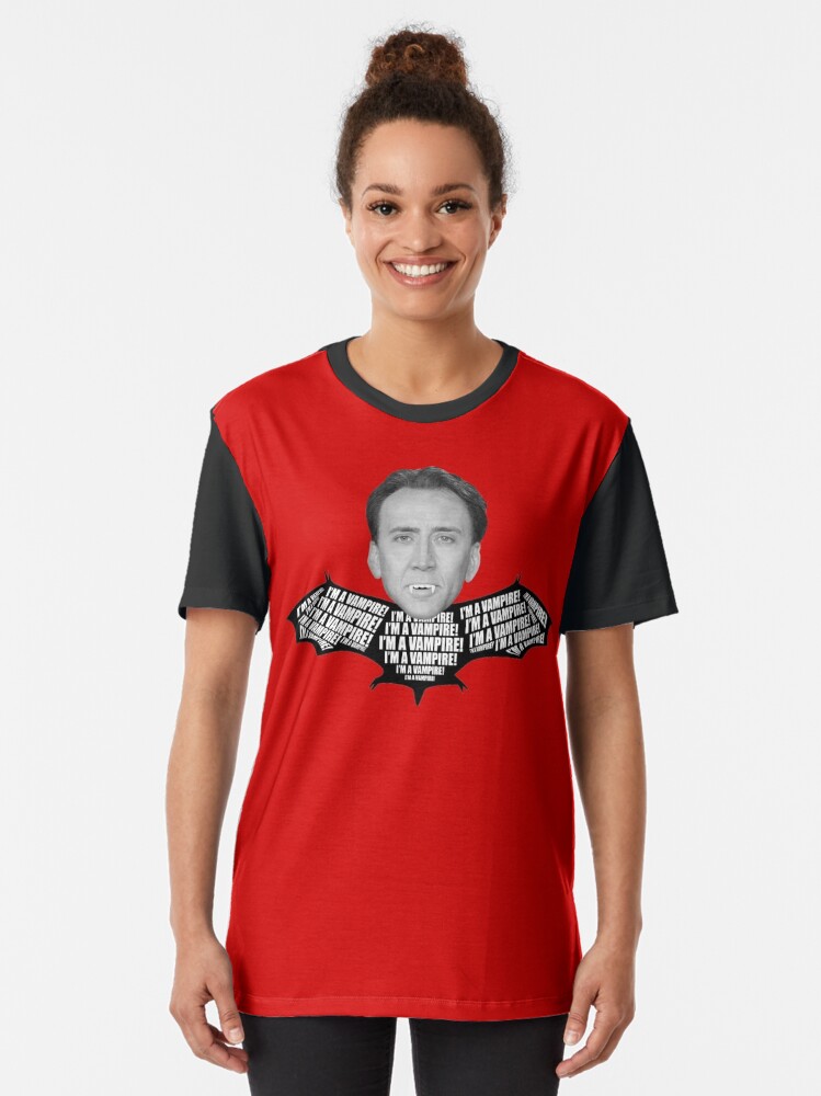 Alternate view of Nicolas Cage "I'm a Vampire" Graphic T-Shirt