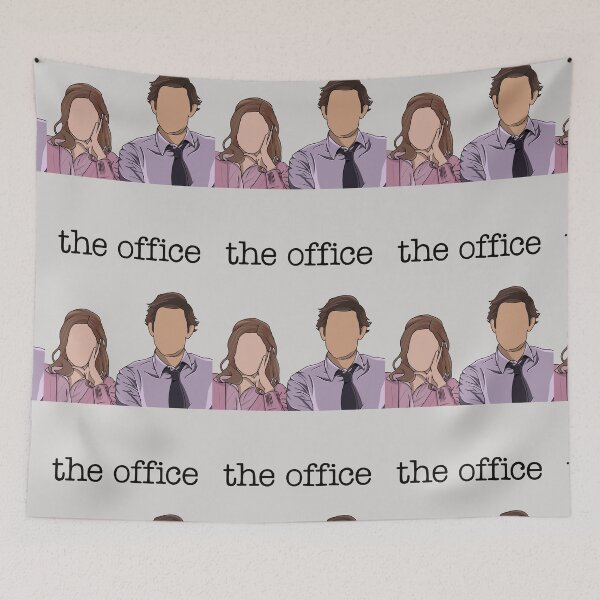 Item preview, Jim and Pam The Office Cartoon Digital Art With Font designed and sold by V3N4BL3.