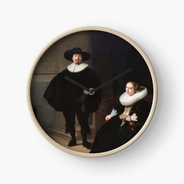 Rembrandt - A Lady and Gentleman in Black 1633 Clock