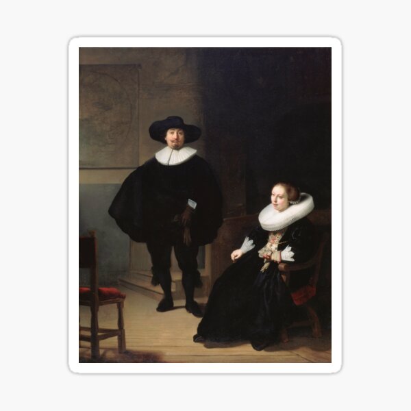 Rembrandt - A Lady and Gentleman in Black 1633 Sticker