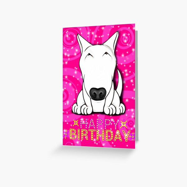 Item preview, English Bull Terrier Happy Birthday  designed and sold by Sookiesooker.