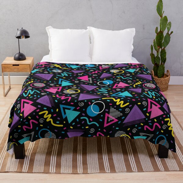 Neon Retro 90S Sprinkle Pattern Throw Blanket