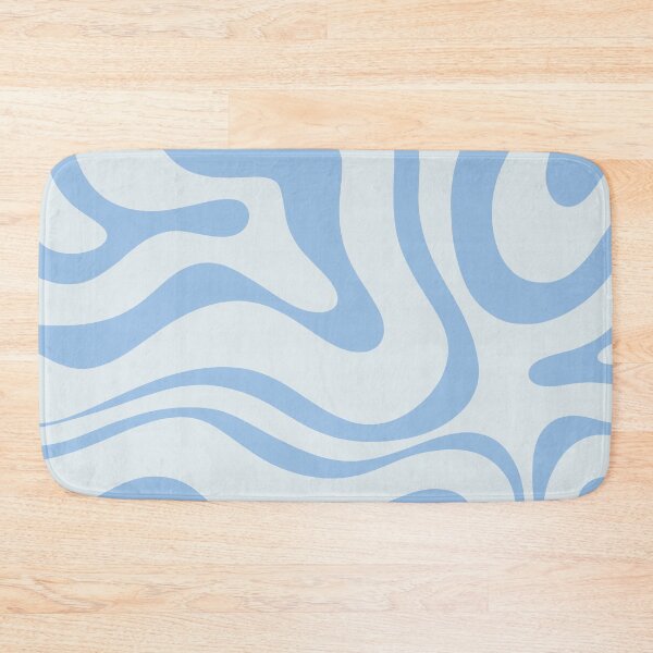 Item preview, Retro Modern Liquid Swirl Abstract Pattern Square in Light Blue designed and sold by kierkegaard.