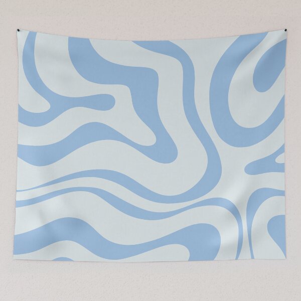 Artikelvorschau, Retro Modern Liquid Swirl Abstract Pattern Square in Hellblau entworfen und verkauft von kierkegaard.