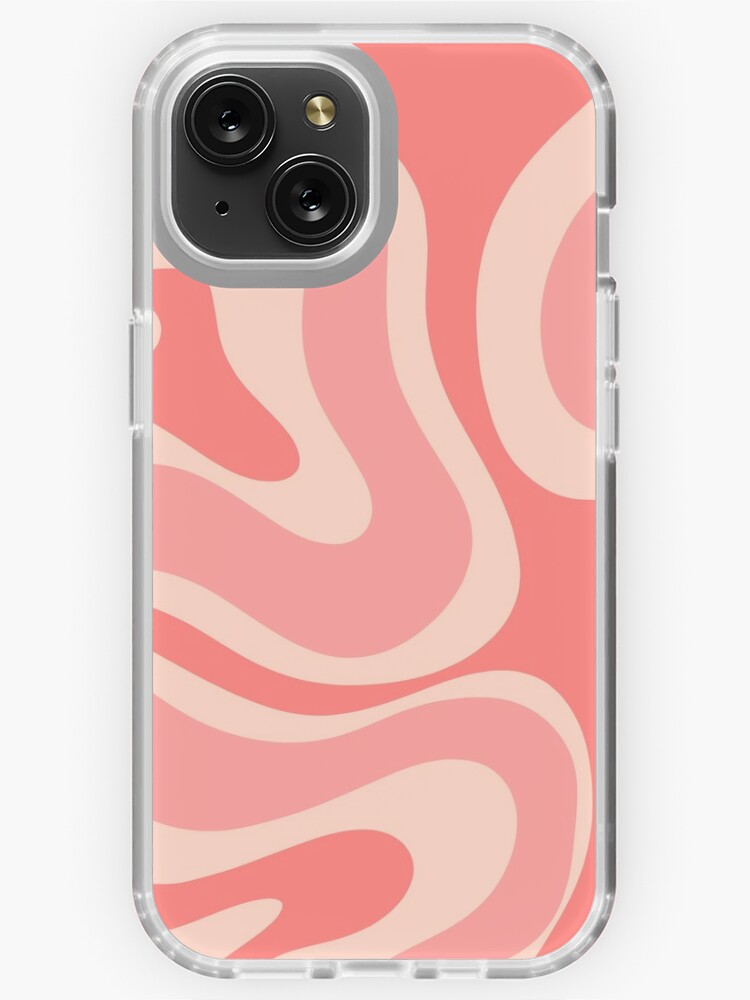 Blush Pink Modern Retro Liquid Swirl Abstract Pattern Square iPhone Case by  Kierkegaard Design Studio