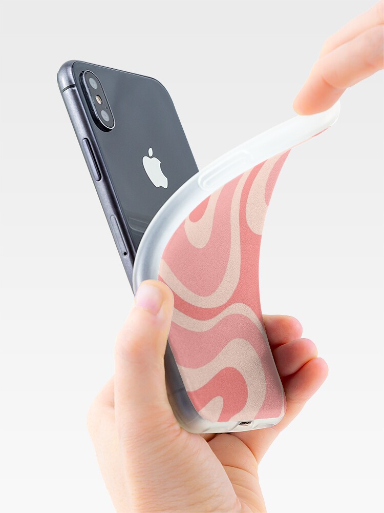 Blush Pink Modern Retro Liquid Swirl Abstract Pattern Square iPhone Case by  Kierkegaard Design Studio