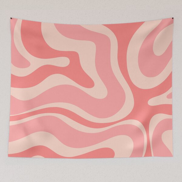 Item preview, Retro Modern Liquid Swirl Abstract Pattern Square in Blush Pink Tones designed and sold by kierkegaard.