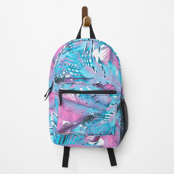 Item preview, Blue and pink palm leaves pattern designed and sold by MJSemedo.