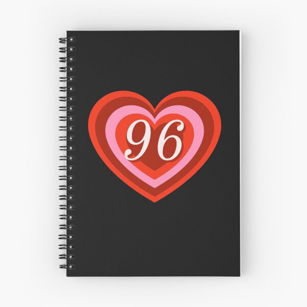 Item preview, Number Ninety Six, 96, Ninety Six, 96 year Birthday, Red Hearts on Black, Logo, Http://workshop5.redbubble.com designed and sold by workshop5.
