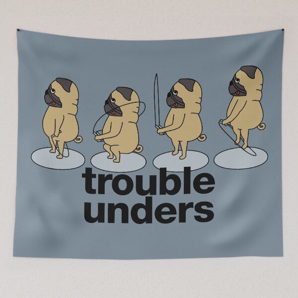 Item preview, pug doing double unders "trouble unders" designed and sold by TrueType.