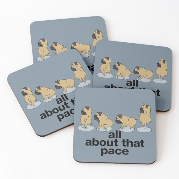 Item preview, pug doing burpees "all about that pace" designed and sold by TrueType.
