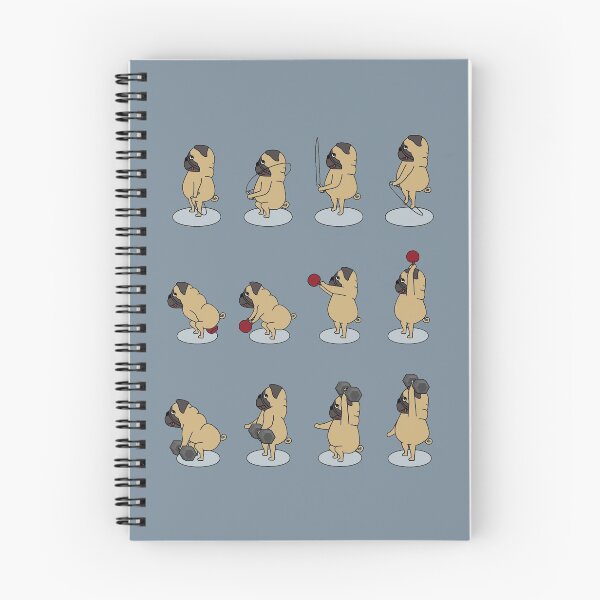 Item preview, pug doing crossfit with dumbbell, kettlebell and jumprope designed and sold by TrueType.