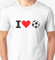 Camiseta unisex Me encanta el balón de fútbol