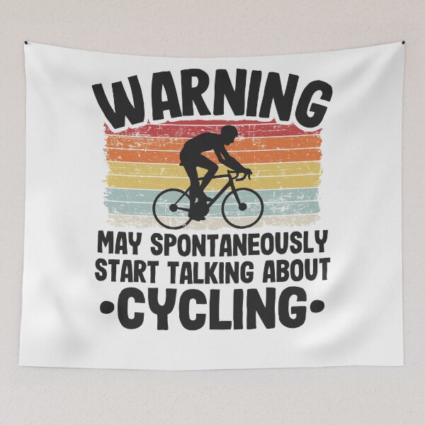 Item preview, Warning May Talk About Cycling Biking Cyclist Gift Vintage designed and sold by Stronzi.