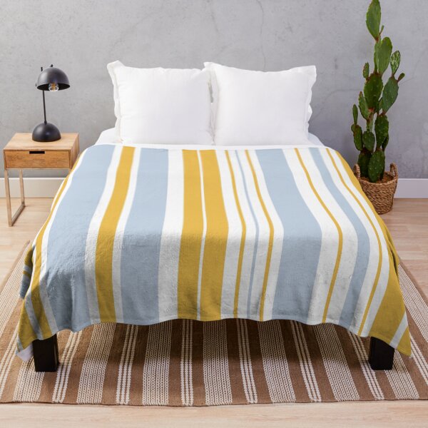 Item preview, Summer Stripes Vertical Pattern Powder Blue Mustard Gold White designed and sold by kierkegaard.