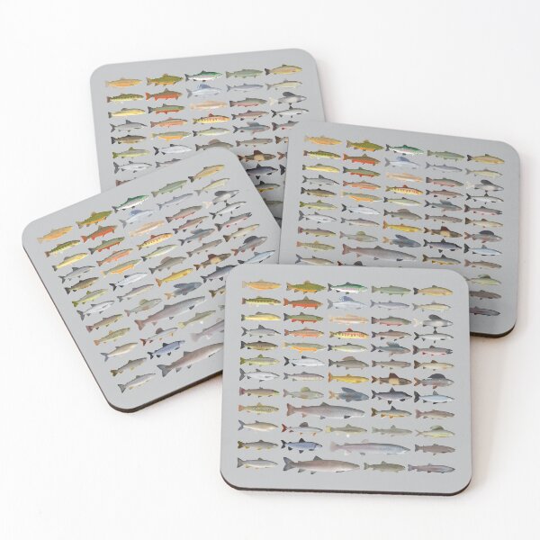 Item preview, Trout, Char, Grayling, Hucho and Whitefish Group designed and sold by fishfolkart.