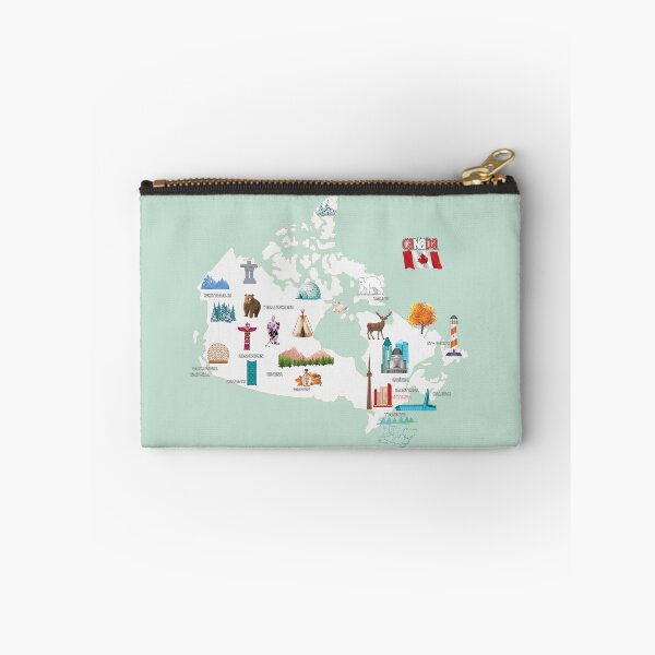 Item preview, Canada Map tourist attractions cities flag, Canadian national symbols of Canada designed and sold by mashmosh.