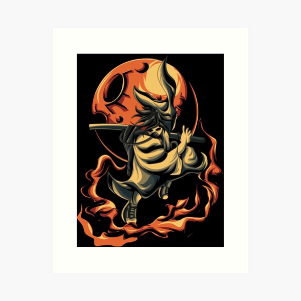 Illustration Guerrier Samouraï Impression artistique
