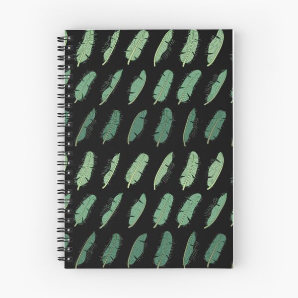 Item preview, Banana leaves pattern in all shades of green on black designed and sold by crazycollective.