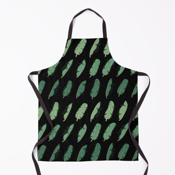 Item preview, Banana leaves pattern in all shades of green on black designed and sold by crazycollective.