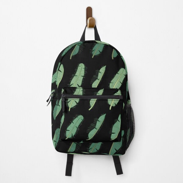 Item preview, Banana leaves pattern in all shades of green on black designed and sold by crazycollective.