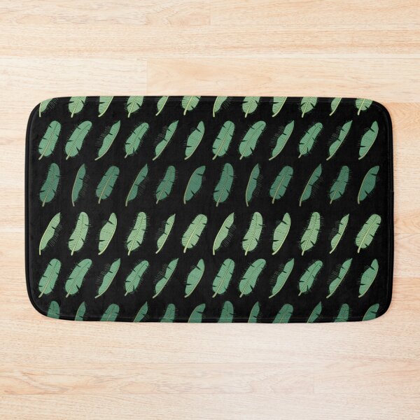 Item preview, Banana leaves pattern in all shades of green on black designed and sold by crazycollective.